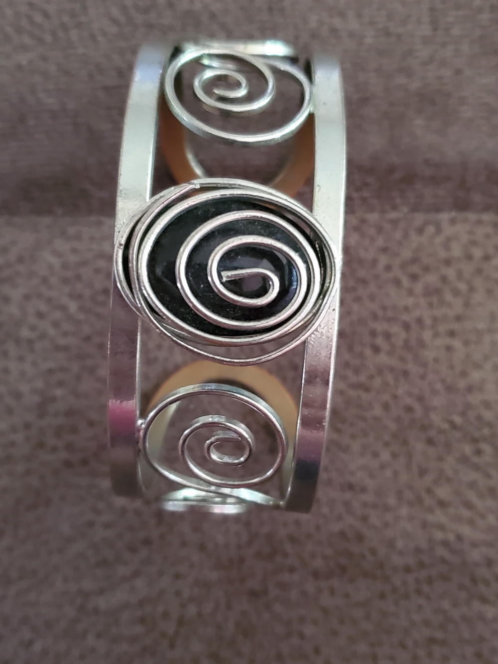 Silver Spiral Cuff Bracelet - Women's Jewelry